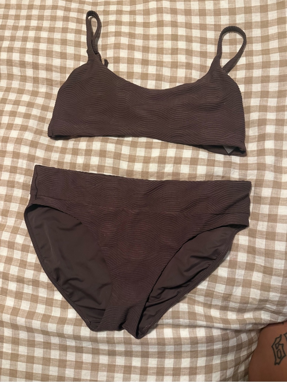Calia brown bikini full coverage